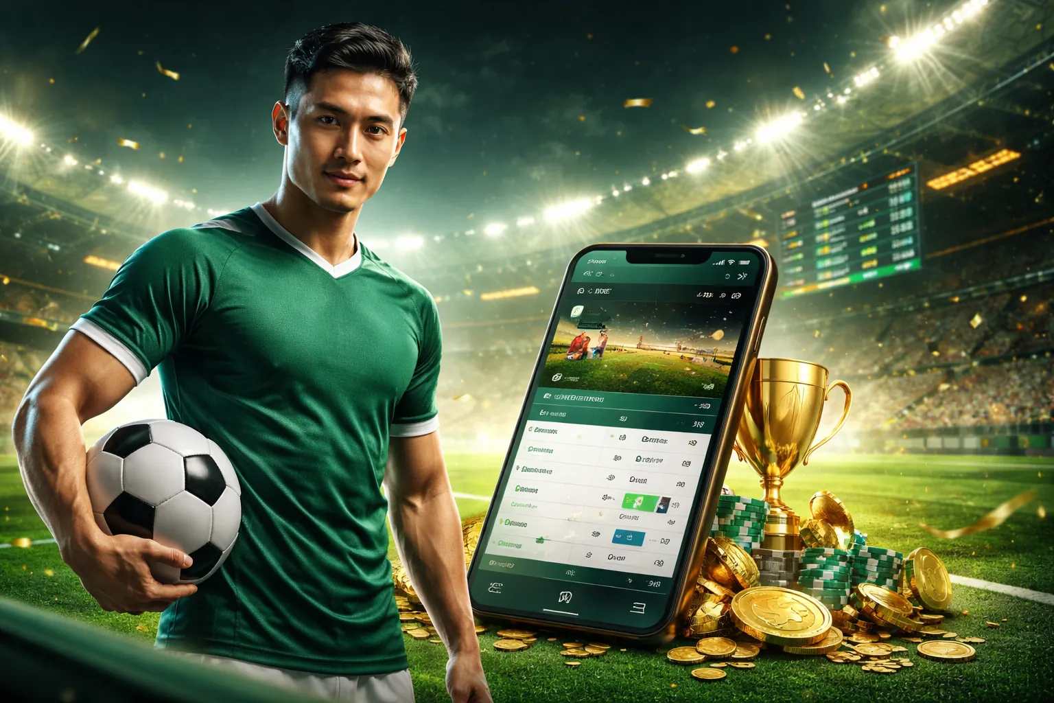 Sân vận động với trận đấu bóng đá kịch tính tại shbet0099